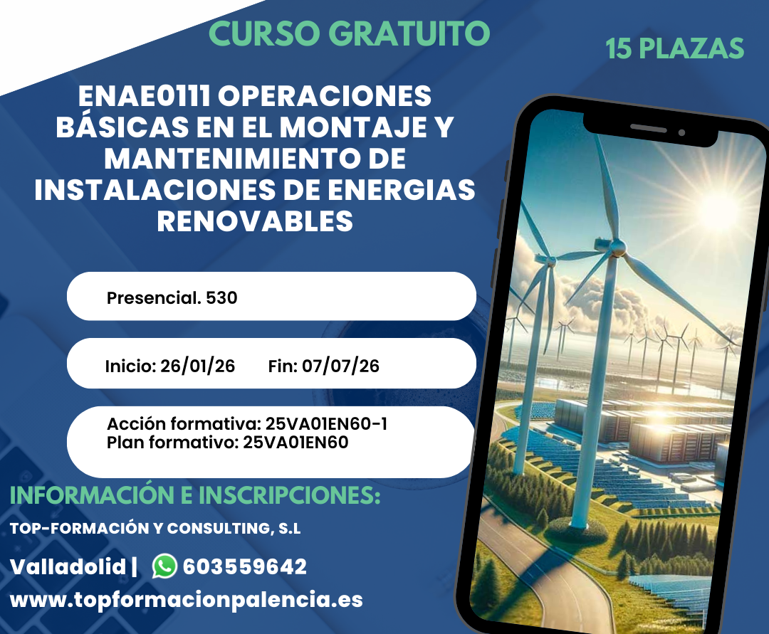 OPERACIONES BÁSICAS EN EL MONTAJE Y MANTENIMIENTO DE INSTALACIONES RENOVABLES